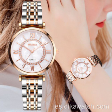 2020 relojes de mujer de moda GS460 relojes de pulsera de diamantes de lujo para mujer de acero inoxidable con correa de malla plateada reloj de cuarzo femenino